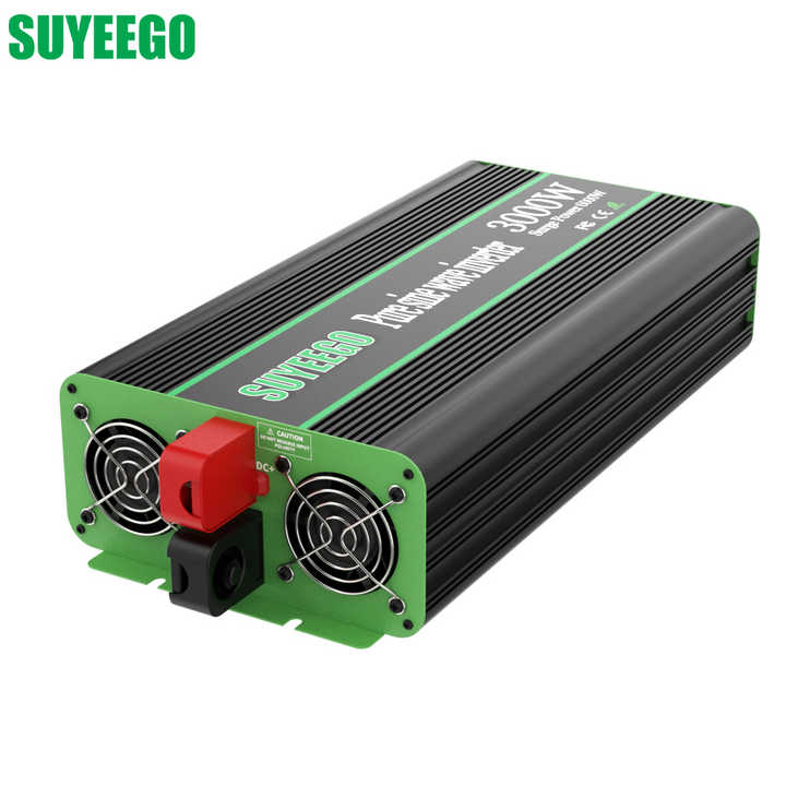 Pure Sine Wave Inverter 1KW 2KW 3KW DC 12V 24V AC 220V 120V Solar Car Power Inverter for Home & Automotive Use SUYEEGO