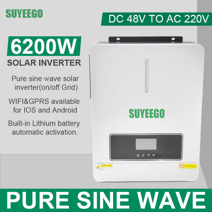 Solar Inverters 6200W 48Vdc MPPT Off-Grid Hybrid System with WiFi & Parallel Expansion for Home Energy Storage SUYEEGO