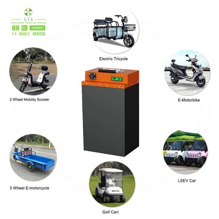 72V Lithium Ion Battery Pack 72V 40Ah High-Capacity Long Cycle Life for Electric Bicycles Scooters Motorcycles CTS