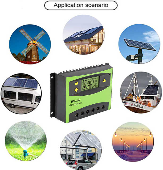 Solar Charge Controller 12V/24V 30A LCD Display PWM Off-Grid System SUYEEGO