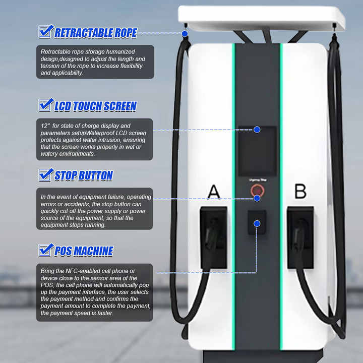 DC EV Fast Charging Station 30kW-120kW CCS2 Chademo GB/T 380VAC 250A Outdoor Commercial Public Use Hongjiali