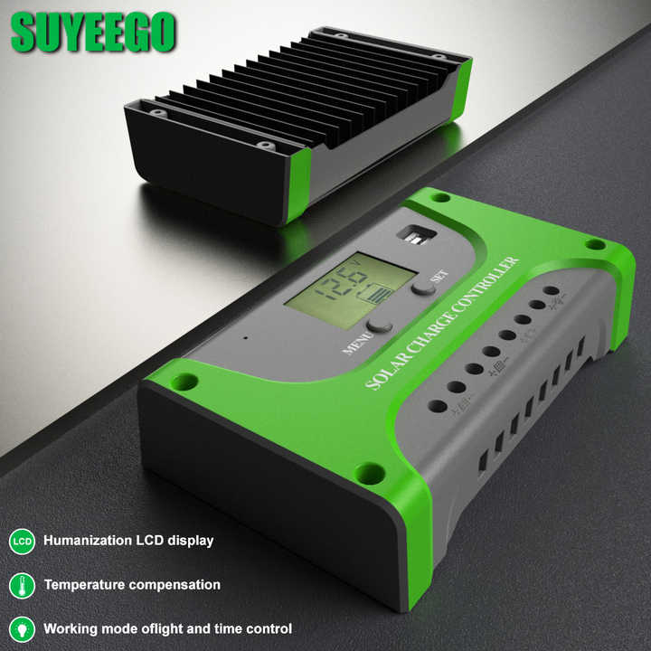 PWM Solar Charge Controller 10A-60A 12V/24V With 50A Rated Current for Solar System Lighting and Energy Storage SUYEEGO