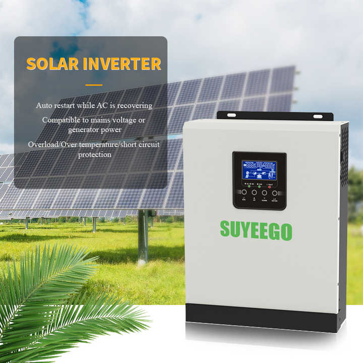 High Frequency Hybrid Solar Inverter 24V 2.4KW 3KW Pure Sine Wave 48V Off Grid DC/AC Solar PV Power Inverter for Home Energy Storage SUYEEGO