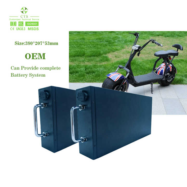 Citycoco Scooter Battery Pack 48V 72V 60V 12Ah 20Ah 30Ah 40Ah 50Ah 60Ah Lithium LiFePO4 High Discharge for Electric Scooters and E-Bikes