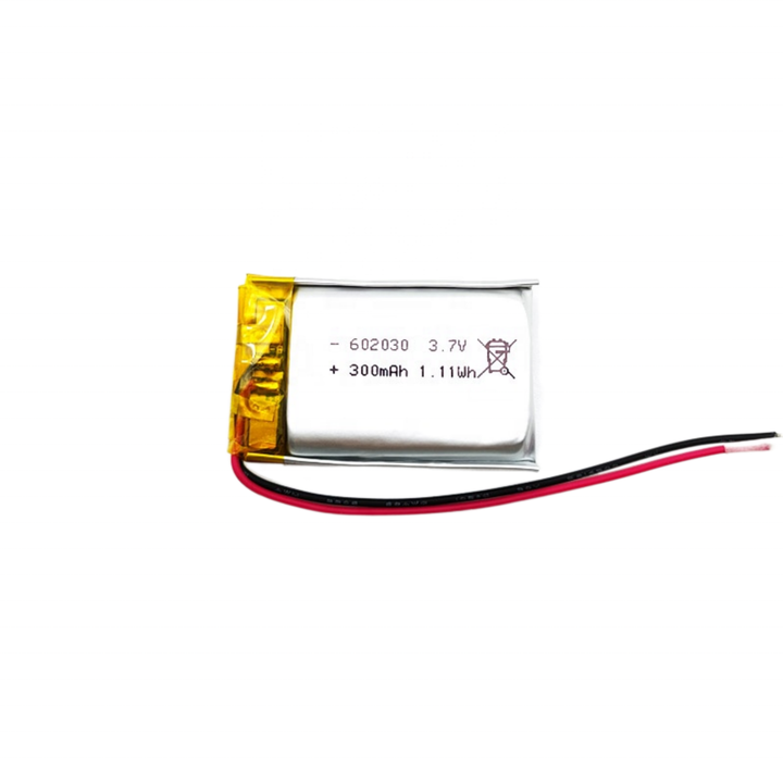Rechargeable Li-ion Lipo Pouch Battery 602030 300mAh 3.7V for Smart Watches and Consumer Electronics Encore