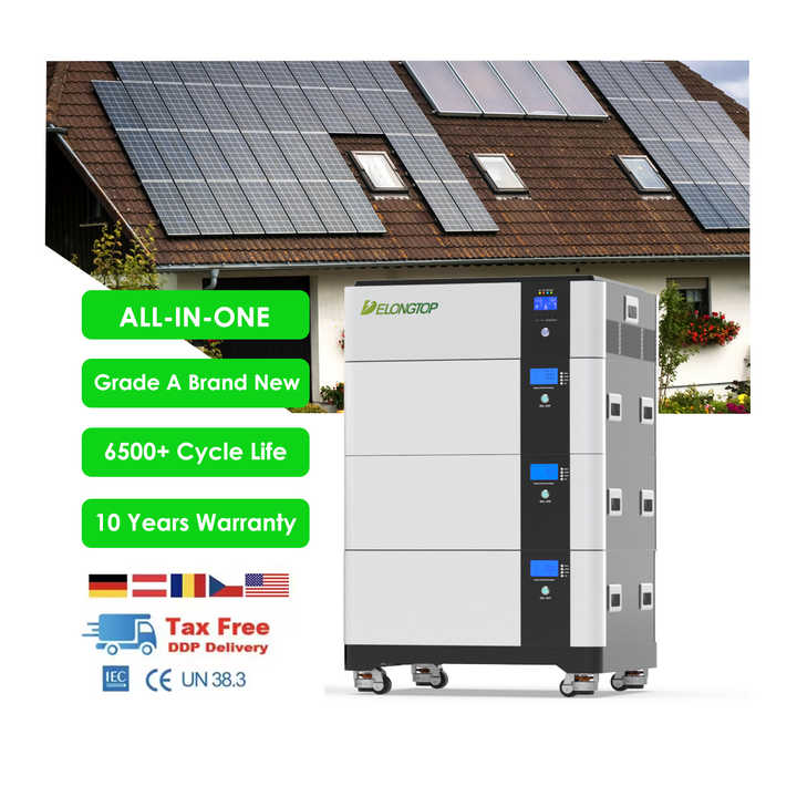 Hybrid 10kW All-in-One Inverter with Lithium Battery Off-Grid Backup Power Storage System 15kWh 30kWh 60kWh 100kWh Delongtop