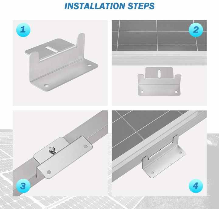 Solar Panel Z-Holder Bracket System 0-90 Degree Tilt Angle for RV Caravan Motorhome Boat Emperysolar