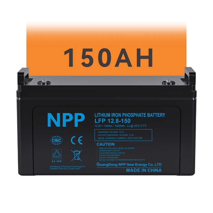 12V 150Ah LiFePO4 Solar Battery Pack 12.8V Long Cycle Life Built-in BMS for Energy Storage Systems NPP