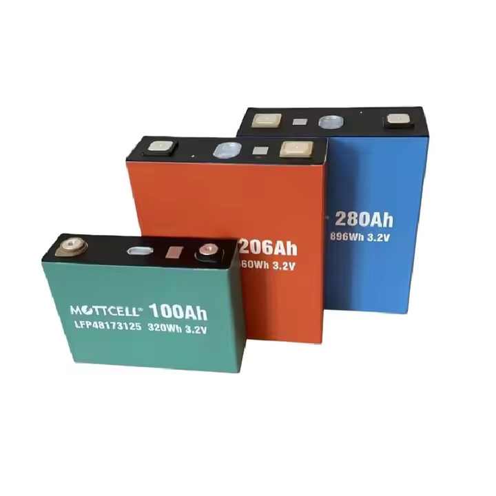 Li-Ion Energy Storage System 6000 Cycles Long Life Prismatic Rechargeable Battery 3.2V 100Ah 206Ah 280Ah for Solar Energy Storage Electric Vehicles Mottcell