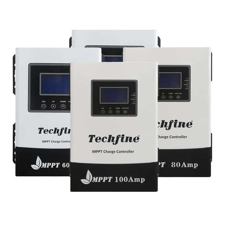 MPPT Hybrid Solar Charge Controller 40A 60A 80A 100A 12V 24V 48V for LiFePO4 Batteries Off-Grid Solar Systems Techfine