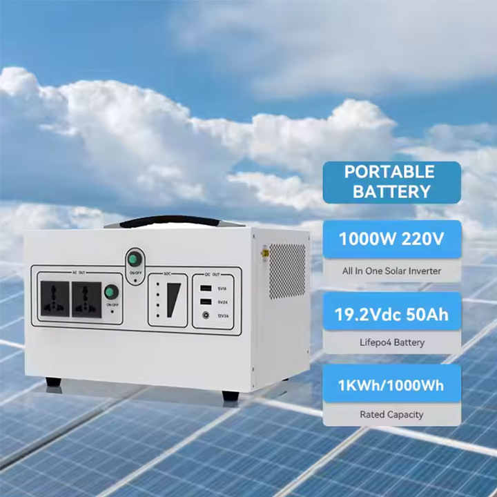 Solar Rechargeable Portable Power Supply 960Wh 1kW Output LiFePO4 Battery Emergency Outdoor Mobile Energy Storage for Camping and Home Use