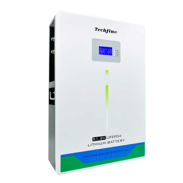 Wall Mounted LiFePO4 Battery 48V 100Ah Solar Energy Storage System Techfine