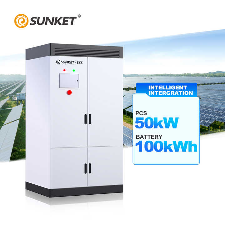 Industrial High Voltage On-Grid Energy Storage System 50kWh 100kWh 215kWh Lithium Ion Battery Cabinet Air Cooling for Commercial and Industrial Applications Sunket-ESS