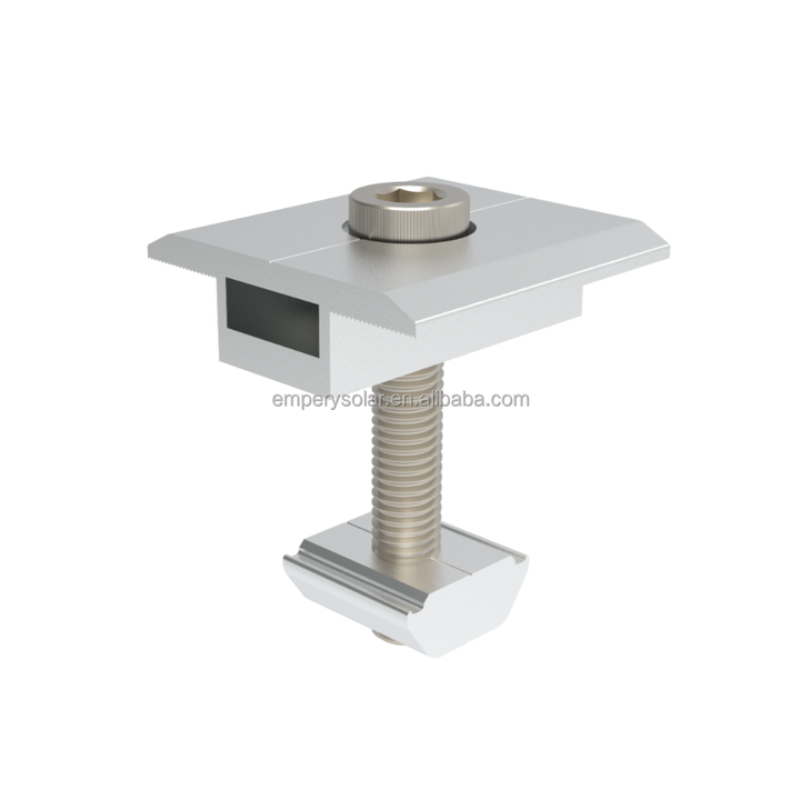 Aluminum Solar Mid Clamp Corrugated Roof Mounting Brackets with TUV Certificate for Commercial Solar Panels EmperySolar