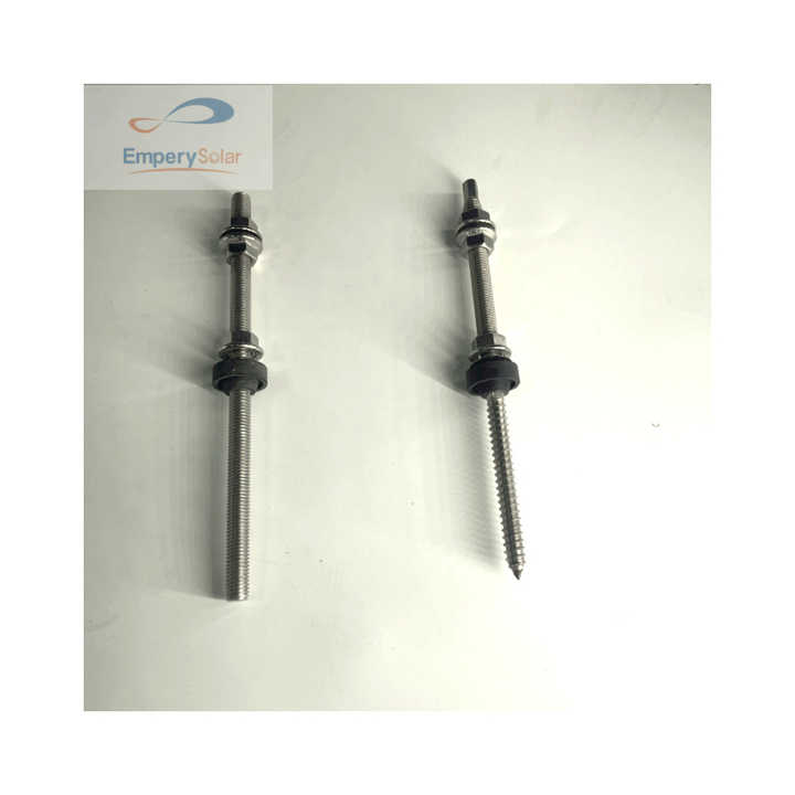 Custom Aluminum L Feet for Solar Mounting PV Mount Parts including Hanger Bolt Customized Metric Measurement System Solar L-foot clamp Silver 15 Years Warranty EmperySolar