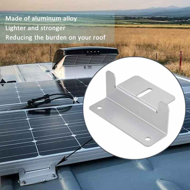 PV Solar Panel Mounting ABS Bracket Z Bracket Wind Load 60m/s Anodized Surface Caravan Yacht Flat Roof Installation Emperysolar