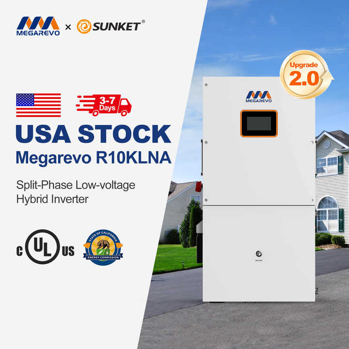 Inverter Hybrid Solar 12kW 10kW 5kW Split Phase 120V/240V 8000W DC 48V for Home Energy Storage Megarevo