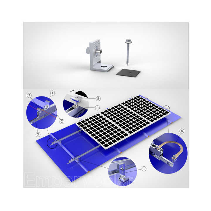Universal L Feet Roof Mounting System for Solar Panels Home Industrial Commercial Use EmperySolar