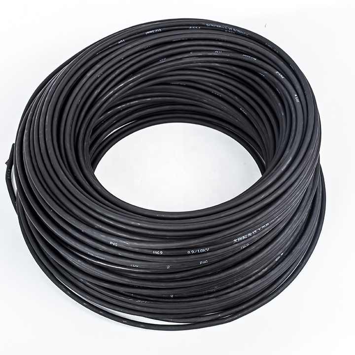 Solar DC Cable Tinned Copper Conductor Single Row Twin Core Photovoltaic Solar Energy System Cable with Polyethylene Insulation and Jacket 4mm2/6mm2 Black and Red