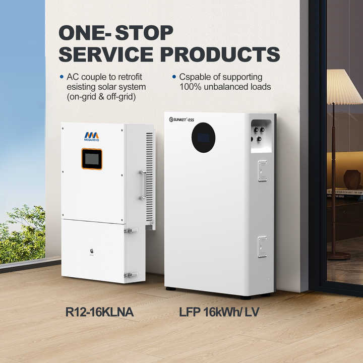 5KW 6KW 8KW 10KW 16kW Single/Three Phase Solar Power Inverter IP65 Smart Dual Output Grid-Tied Hybrid Solar Inverter Megarevo
