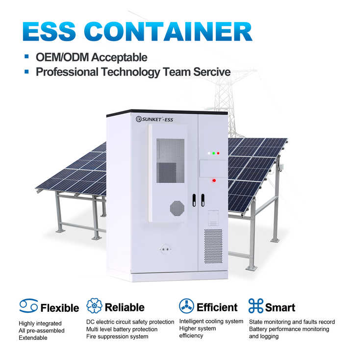 Energy Storage Device 105kWh/215kW Air Cooling System Outdoor Cabinet for Industrial & Commercial Backup Power Sunket