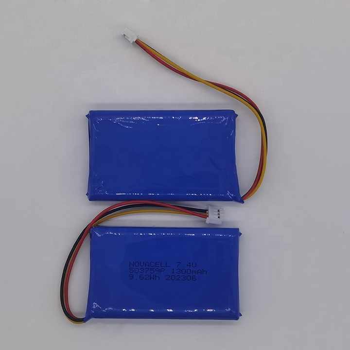 High Quality 3.7v Lithium Polymer Battery 7.4v 1500mah 1300mAh Lipo Battery 503759 Rechargeable Li Ion Batteries for Power Tools Solar Energy Storage Systems NOVACELL
