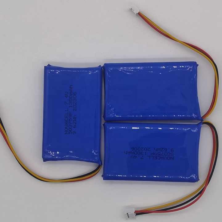 High Quality 3.7v Lithium Polymer Battery 7.4v 1500mah 1300mAh Lipo Battery 503759 Rechargeable Li Ion Batteries for Power Tools Solar Energy Storage Systems NOVACELL