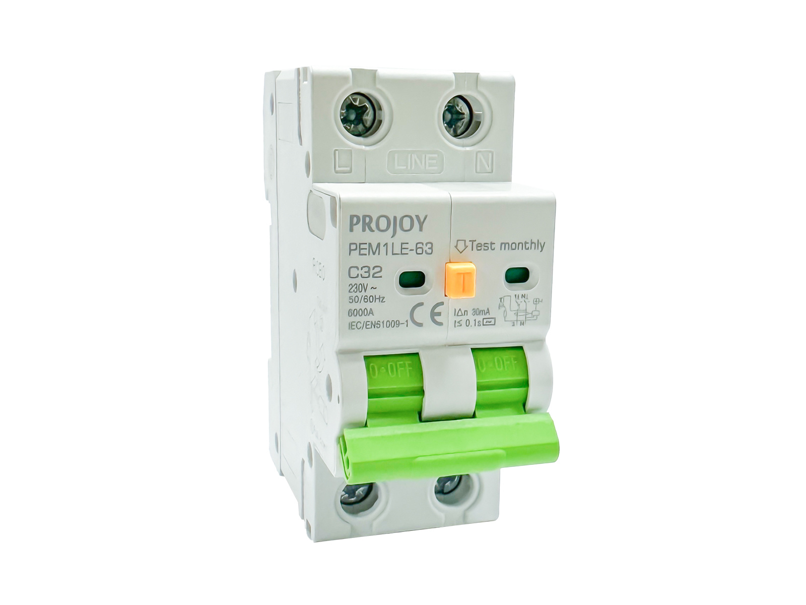 RCBO Electronic Residual Current Circuit Breaker with Overcurrent Protection for Electrical Safety in Energy Storage Systems