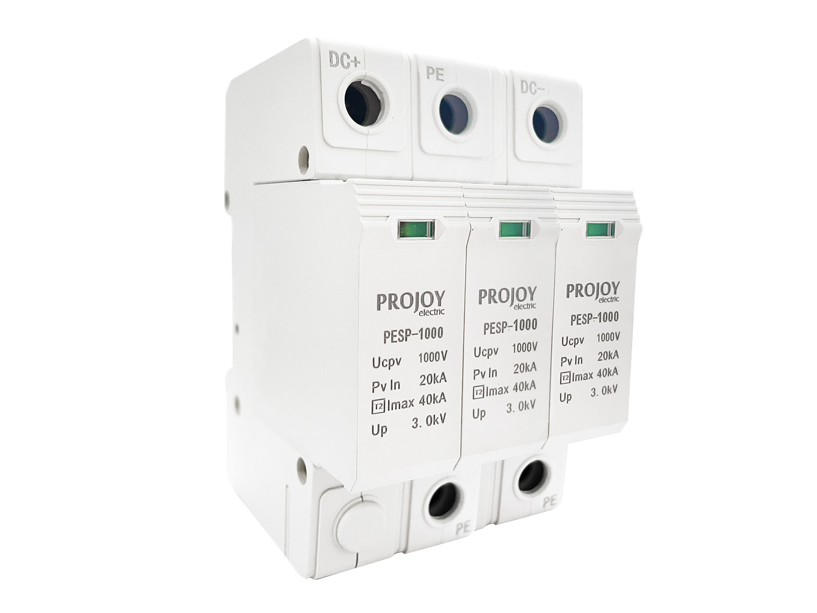 DC SPD PESP Series Surge Protector 1500Vdc 40kA 20kA for Photovoltaic Systems