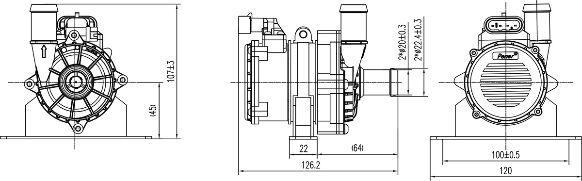 ECP80 24V Brushless DC Motor High Efficiency Low Noise 24V 80W IP67 Protected Industrial Applications