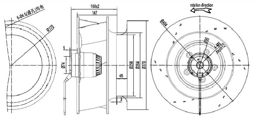 Backward Centrifugal Fan IP54 Rated 220-230V 50-60Hz Industrial Cooling Fans for Battery Energy Storage Systems
