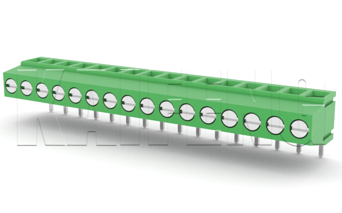 PCB Terminal Block KF128R(H:13.9)-5.00mm Brass Tin-Plated Contacts PA66 Housing for Battery Energy Storage Systems