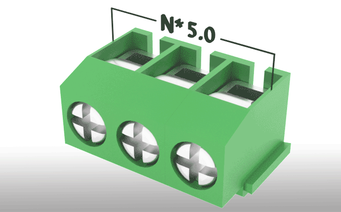 PCB Terminal Block KF126R-5.00mm 300V UL 10A UL 20mΩ Contact Resistance for Energy Storage and Battery Systems