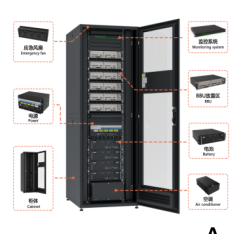 Telecom Power System Outdoor Cabinet 2200x750x750mm IP55 RAL7035 with DC Inverter AC Input Lithium Battery Backup 48V/100Ah for 5G Base Station ZTT