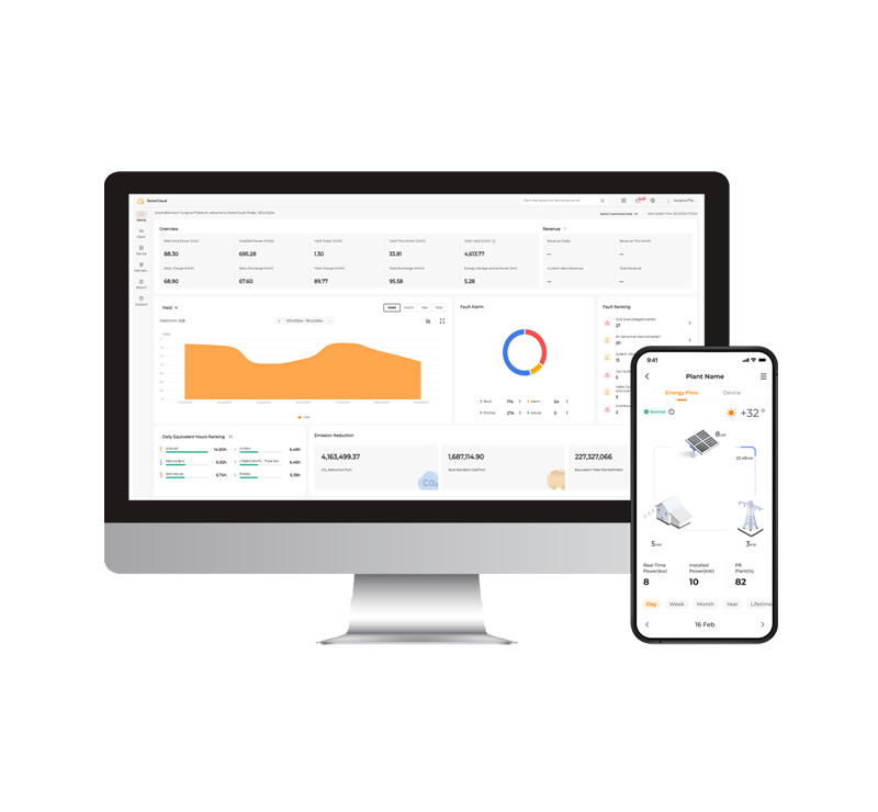 iSolarCloud Monitoring System for PV & Energy Storage Plants Centralized Management Real-Time Fault Analysis Web Portal & APP