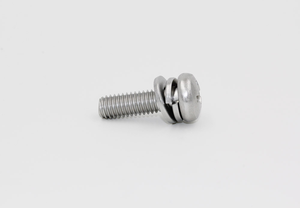 Stainless Steel Cross Recessed Pan Head Screw with Flat and Spring Washer for Battery and Energy Storage Equipment 304