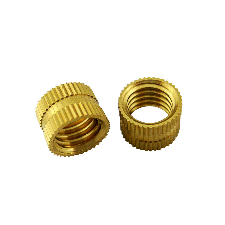 Knurled Copper Nut Inserts Injection Molded Custom CNC Machined Parts for Electronics and Automotive Applications