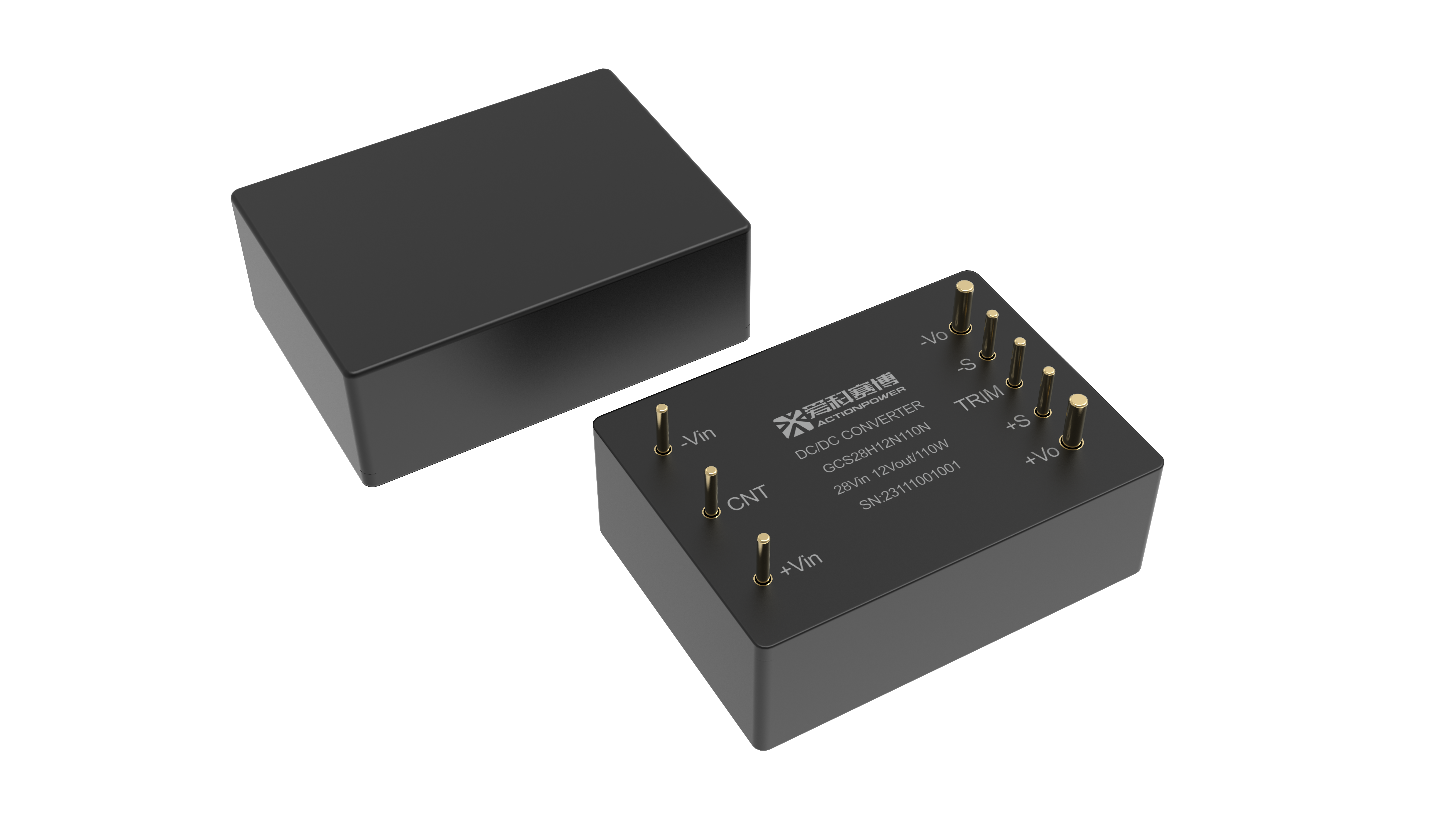 GCS Series High-Power Density DC-DC Converter 1/16 Brick Size 36.5*26.5*12.7mm 100W Power Supply for Energy Storage and Battery Systems