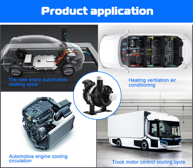 12V/24V New Energy Car Pump P8008 High Efficiency Automotive Cooling Circulation Pump with Dry Running Protection for Battery and HVAC Systems