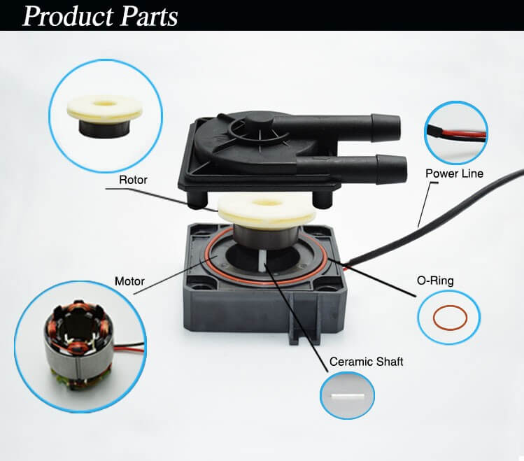Shenpeng P6038 12V Ultra-Silent Brushless Water Pump 6L/min 2.7m Lift for CPU Cooling & Industrial LED Radiator Systems