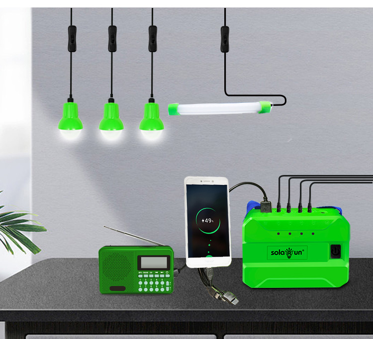 Solar Energy Products Portable Home Lighting Power System With Phone Charger for Off Grid Areas