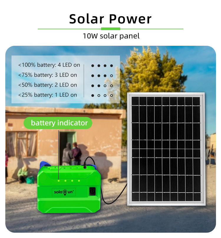 Solar Energy Products Portable Home Lighting Power System With Phone Charger for Off Grid Areas