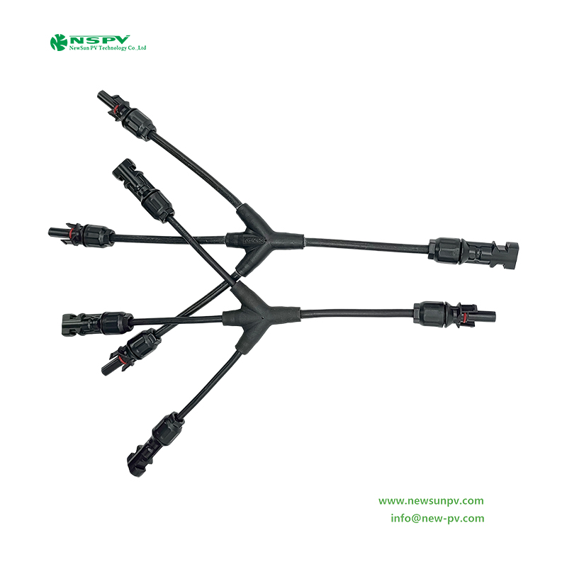 Solar 1500VDC 3in1 Harness with Inline Fuse Rated 1500VDC IP68 Waterproof Detachable Connector for Solar Power Systems