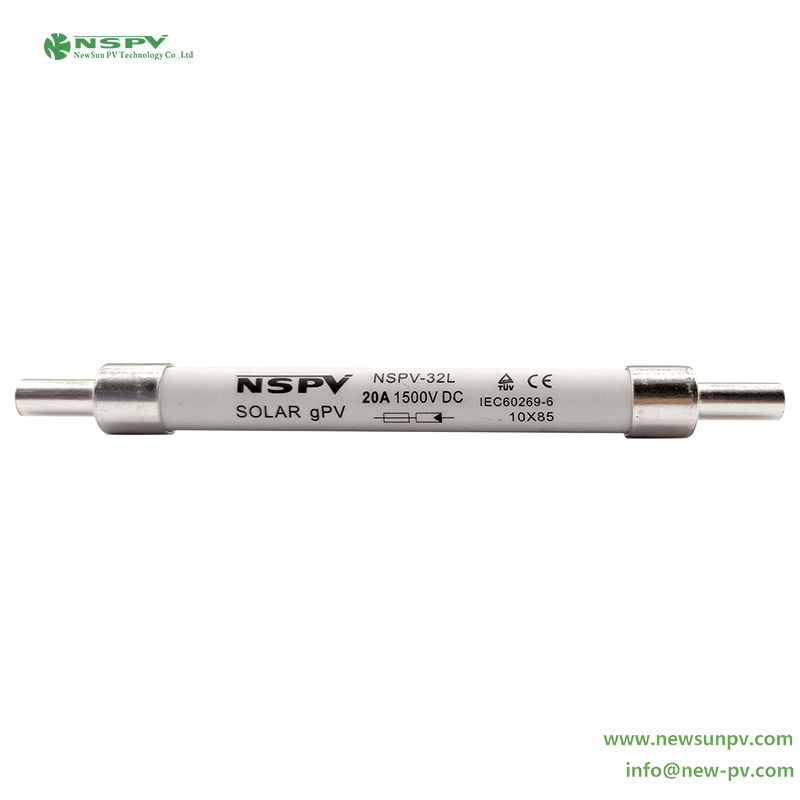 Solar Fuse 1500VDC 10*109 Riveted Type 20KA Breaking Capacity for PV System Protection