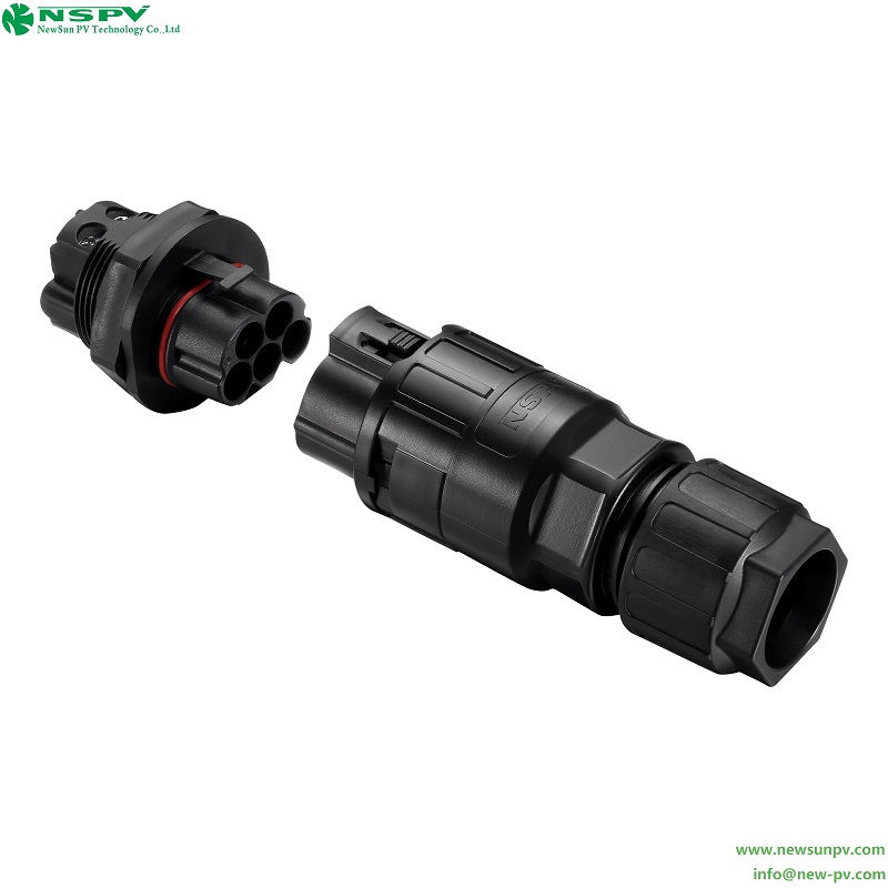 Solar AC 3P/5P Connector(new type) IP68 Rated 50A 500VAC for Renewable Energy Systems