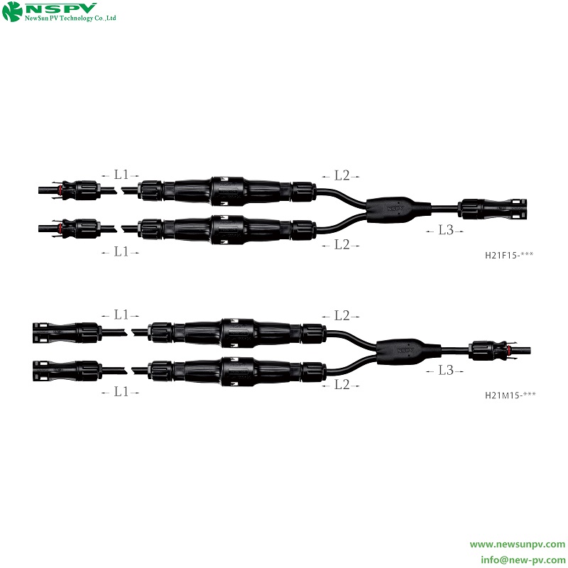 Solar YH Harness with Inline Fuse 1500VDC IP68 Protection for Photovoltaic Systems