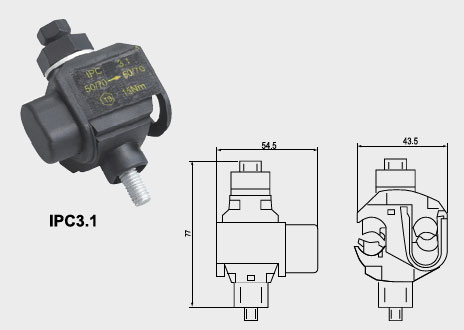 IP3.1-3.4 HTD Insulation Piercing Connector 1 kV Main & Branch Circuitry Connection for Outdoor Power Distribution