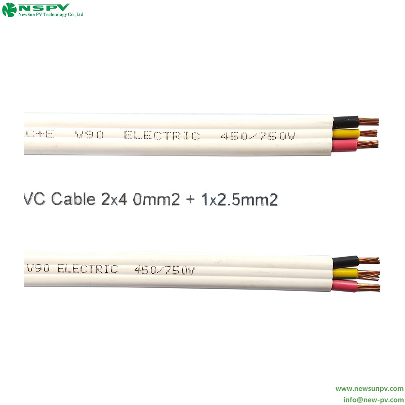 Twin and Earth AC Cable Heat Resistant UV Resistant Solar Energy Storage Systems