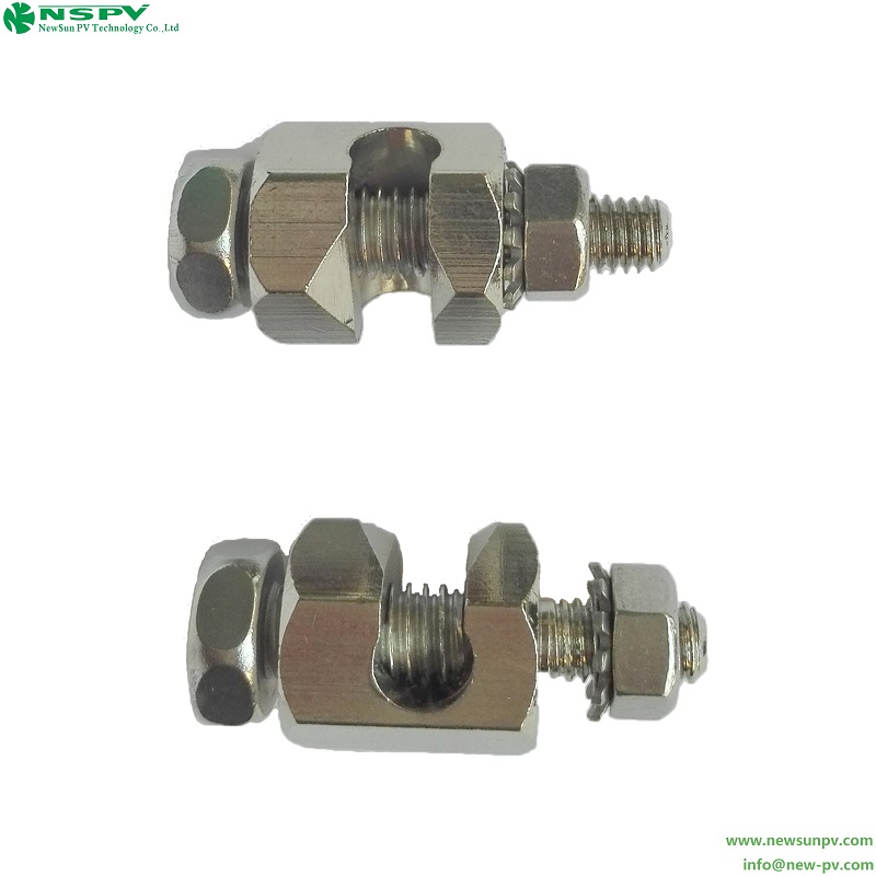 Solar Grounding Connector Earth Lugs Copper Cable Grounding Clamp for Solar Power Systems NSPV