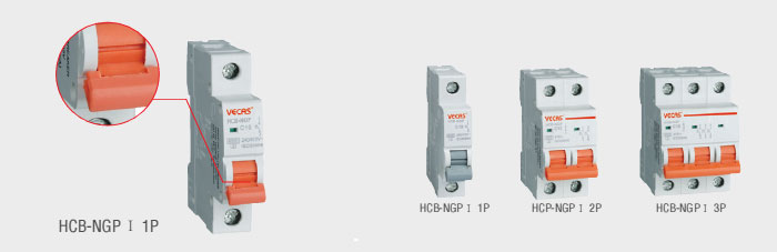 HCB-NGP Ⅰ Mini Circuit Breaker Overload & Short Circuit Protection for AC 240/415V Energy Storage Systems